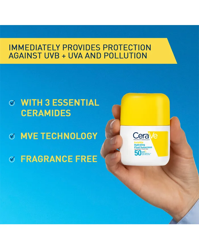 CERAVE Invisible Hydrating Fluid Sunscreen Spf 50+ 4