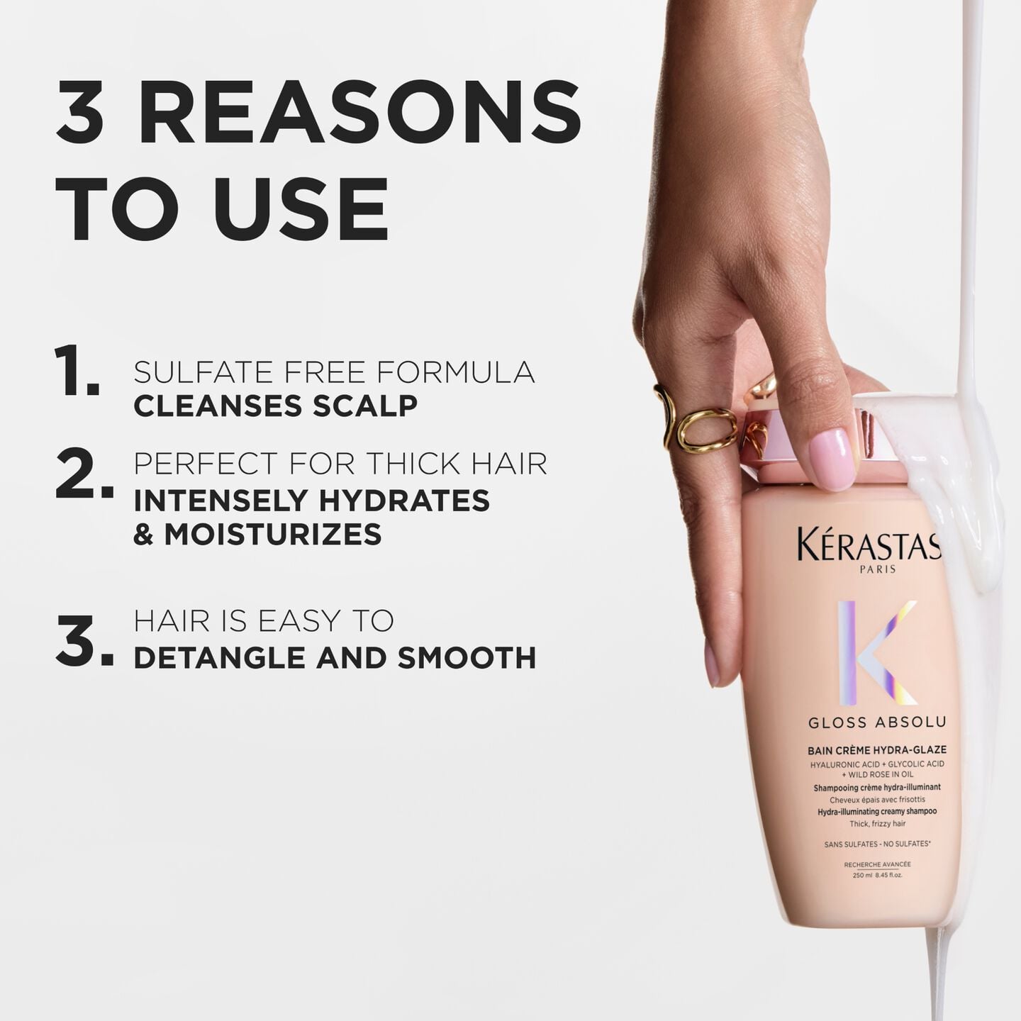 KERASTASE BAIN CREME HYDRA-GLAZE SHAMPOO 3